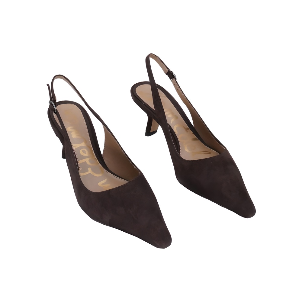 Sam Edelman Bianka Slingback Pump Cafe Noir Suede Brown Size 5.5M